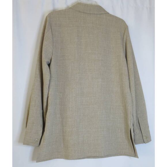VINTAGE Stephanie Andrews Jacket Blazer Size 10 Polyester Buttons Tan Preppy - Picture 2 of 11